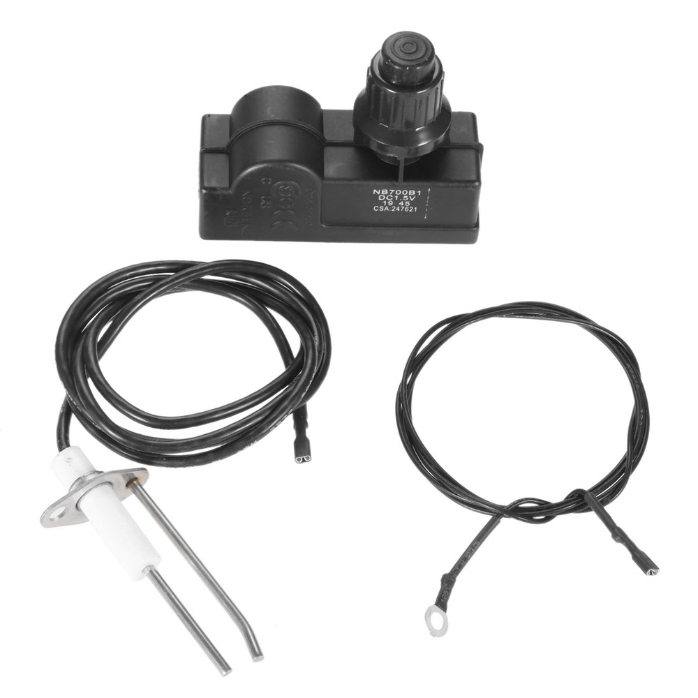 Fire Pit Ignitor Push Button Ignition Kit with 2 Outlets, Ground Wire for Fir…