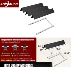 15.3 in Flavorizer Bars & Burner Tubes for Weber Spirit 200 GS4 II Front Control