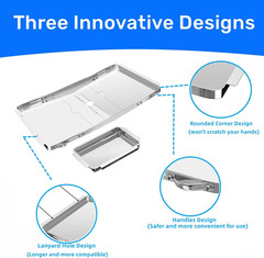 Grill Grease Tray Replacement for Dyna Glo with Catch Pan, Universal 25″-34″ Adj