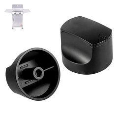 Black Control Knobs for Charbroil Grill – Set of 2 with Installation Kit