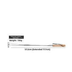 Set of 4 Extendable BBQ Grill Forks Stainless Steel for Outdoor Roasting