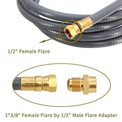 36 Ft 1/2 In ID Natural Gas Hose with 3/8 In Female Flare by 1/2 In Male Flare