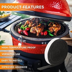 High-Temp BBQ Smoker Gasket Self-Stick 15FT for Kamado Grills & Smokers