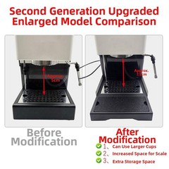 Extended Drip Tray for Gaggia Classic Pro with Optional Springs and Nozzle Set