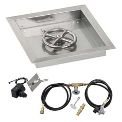 BBQGuys Signature 12 Inch Stainless Steel Square Drop-In PanSpark Ignition Kit6