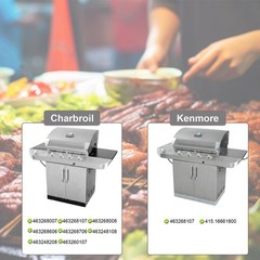 Stainless Steel Grill Burners Replacement for Charbroil 463248108 463248208 4…