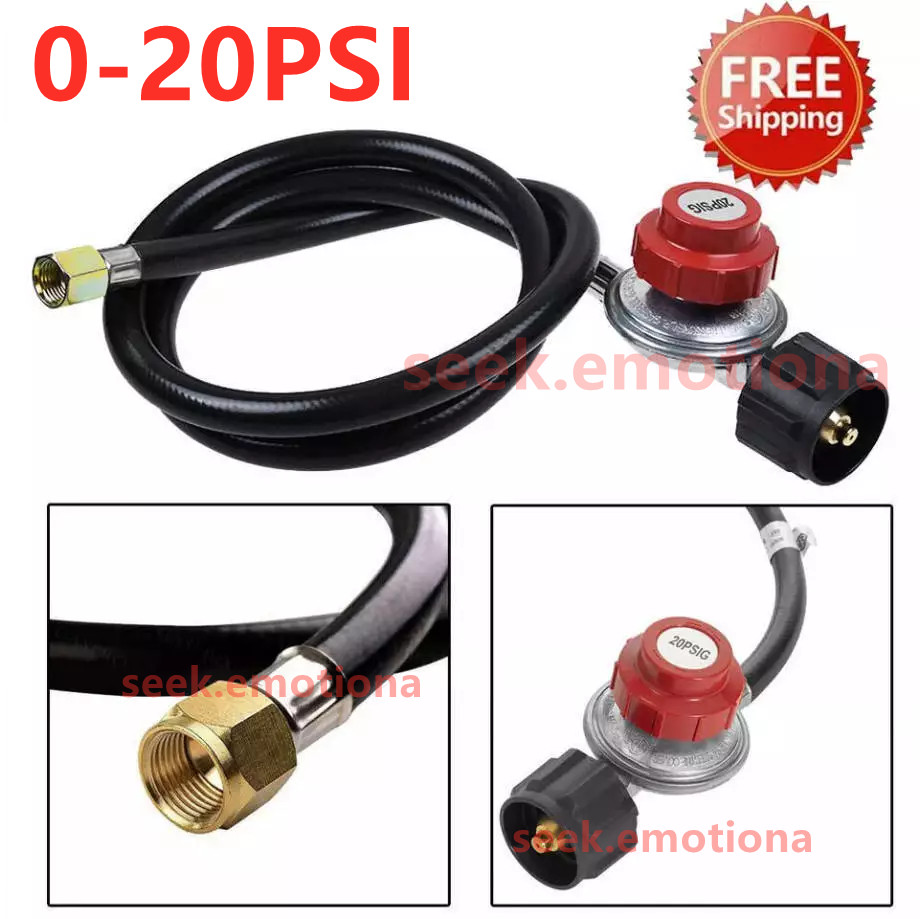 5FT Hose High Pressure Propane Gas Regulator LPG BBQ Grill Tank Adjustable US
