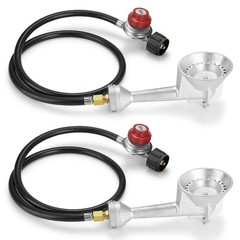 Wadeo Propane Burner Head 2 Pcs High Pressure Cast-Iron Round Turkey Fryer