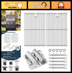 Replacement Grill Parts for 5 Burner & 4 Burner Grills – Stainless Cooking Grate