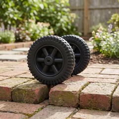 3Pcs Durable Replacement Wheels for Grill Cart Heavy Duty Black Hdpe Outdoor