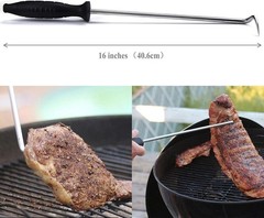 16″ Heavy Duty Food Flipper with Sharp Tail Tip, Stainless Steel Grilling Mea…