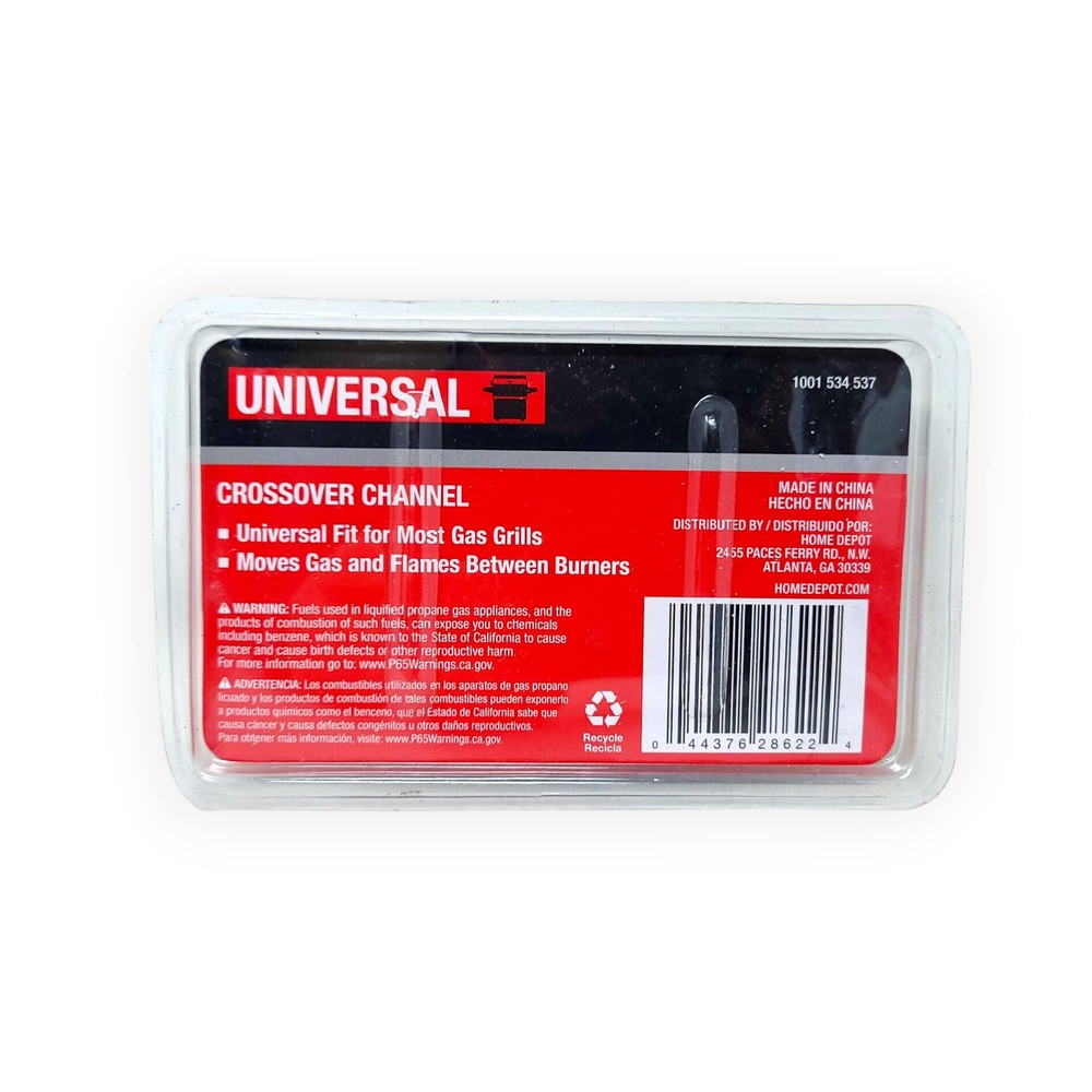 Universal Brand Versatile Adjustable Crossover Channel for Various Gas Grills,