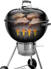Hinged Cooking Grate for 22” Charcoal Grill, round Charcoal Grate for Weber 7436