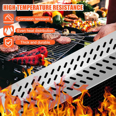 Stainless Steel 5pcs 16631 Flame Tamer Flavor bar and 4pcs 16520 Heat Plate Shie