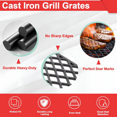 Cast Iron Grill Grates for Pit Boss Pro 1000 Series, Sear Grates Replacement for