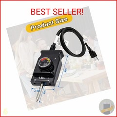 Adjustable Thermostat Controller Probe Cord Fit for Masterbuilt Electric Smoker