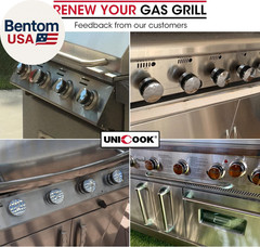 5 Pack Grill Control Knobs Replacement, Chrome Plated Plastic with Nonslip Grip,