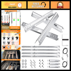 Grill Replacement Parts for 4 Burner Gas Grills – 16.93″ Heat Plate & More