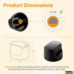 Control Knobs for Charbroil Performance Series Replacement 1.43″x2.06″ – 2