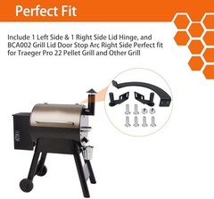 Grill Lid Door Stop Arc & Grill Lid Hinge Kit for Traeger Grills, BCA002 Grill L