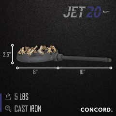 Concord Cast Iron Jet Burner Single Propane Outdoor Burner Head Assembly Brass