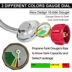 Mefun Upgrade 12Ft Braided Propane Regulator And Hose Gauge Qcc1 Propane