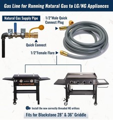 15 Feet 5249 Propane to Natural Gas Conversion Kit for Blackstone 28”, 36” Gr…