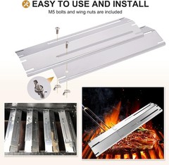 Criditpid Universal Stainless Steel Heat Plate Shield, Heat Tent, Flavorizer Bar