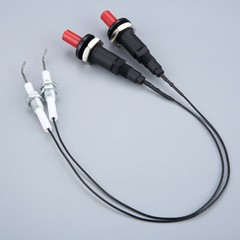 2X Piezo Spark Ignition Set Push Button With Cable 300mm For Gas Grill Oven BBQ