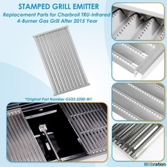 17″ Grill Grates and Emitter for Charbroil TRU Infrared 4-Burner 463255020