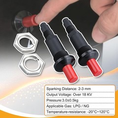 2Pcs Gas Heater One Outlet Piezo Igniter Spark Plug Push Button Ceramic Ignitor
