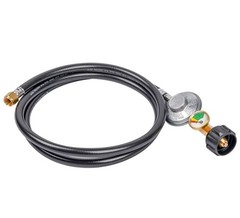 GasSaf 3Feet Low Pressure Propane Regulator and Hose Replacement for 4 FT, 4
