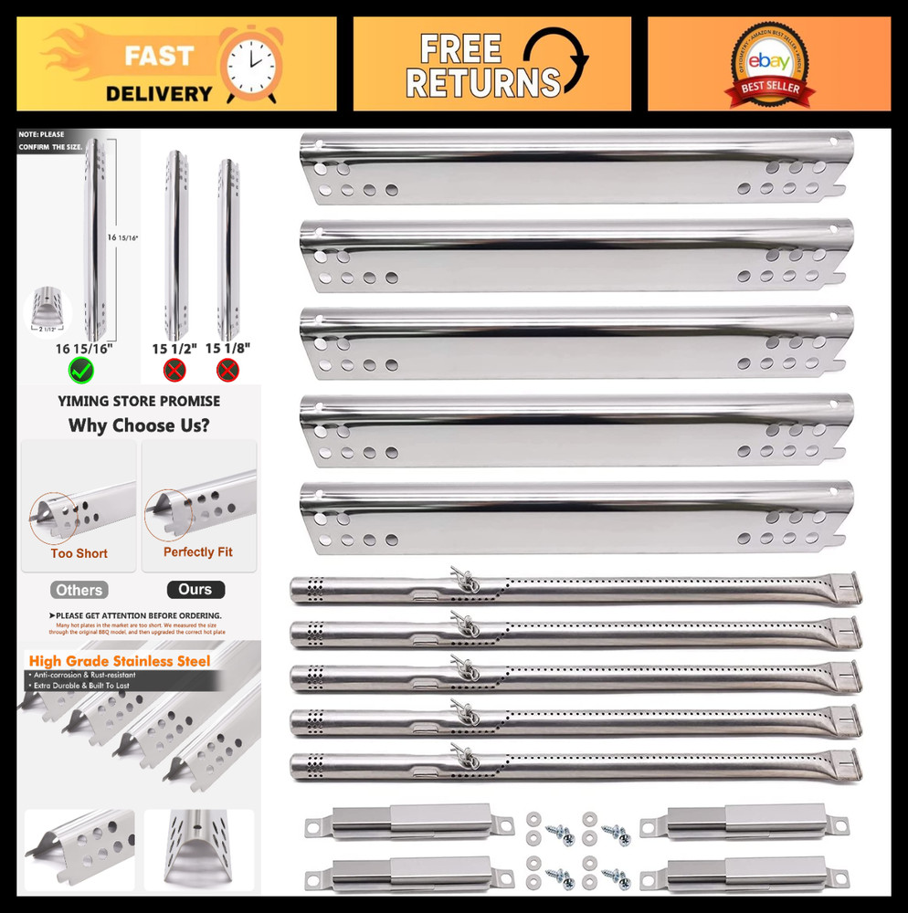 Replacement Grill Parts for 5 Burner Gas Grill, Compatible with Charbroil Models