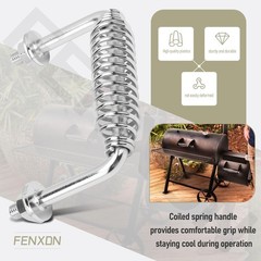 53/8 Inch Spring Handle 1/2 Inch Steel Rod BBQ Grill Wood Stove BoltOn