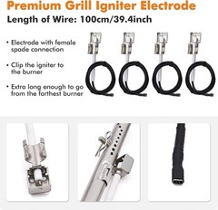 Grill Replacement Parts 6 Burner Tube Heat Plate Carryover Tube Igniter Kit
