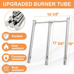 67025 Grill Burner Tubes for Weber Spirit 300 E310 E320 S310 S320 w/Crossover