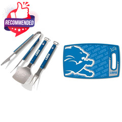 Nfl Detroit Lions Spirit Series 3-piece Bbq Set, Stainless Steel, 22″ X 9″ & Nfl
