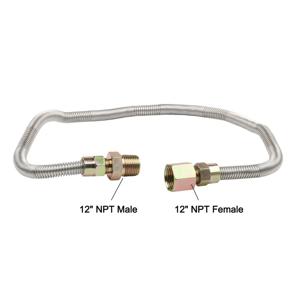 Stainless Steel 24 Inch Propane Hose Corrugated Design for Fire Pits and Grills