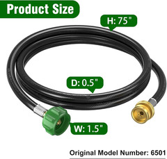 6FT Propane Hose Adapter for Buddy Heater Weber Q Series Grills Traveler Grills