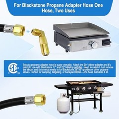 5FT Propane Adapter Hose & Regulator with 90° Elbow for Griddles & Tanks