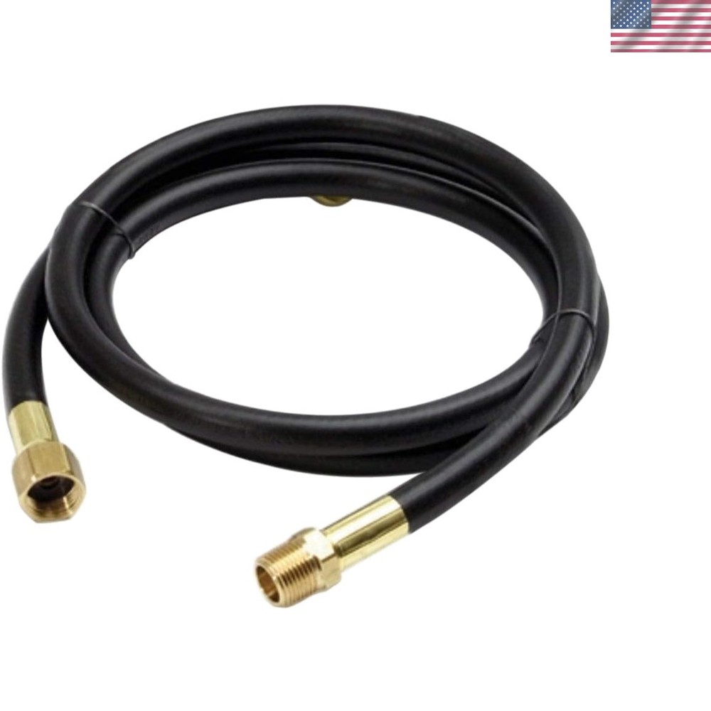 Durable 5′ Rubber Propane Hose with 3/8″ Male/Female Threads for Appliances