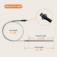 Temp Probe Replacement for Pit Boss Smokers and Grills, Meat 3.5 IN, PROBE