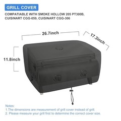 Table Top Grill Cover for Smoke Hollow 205 PT300B, Cuisinart CGG-059, Cuisinart