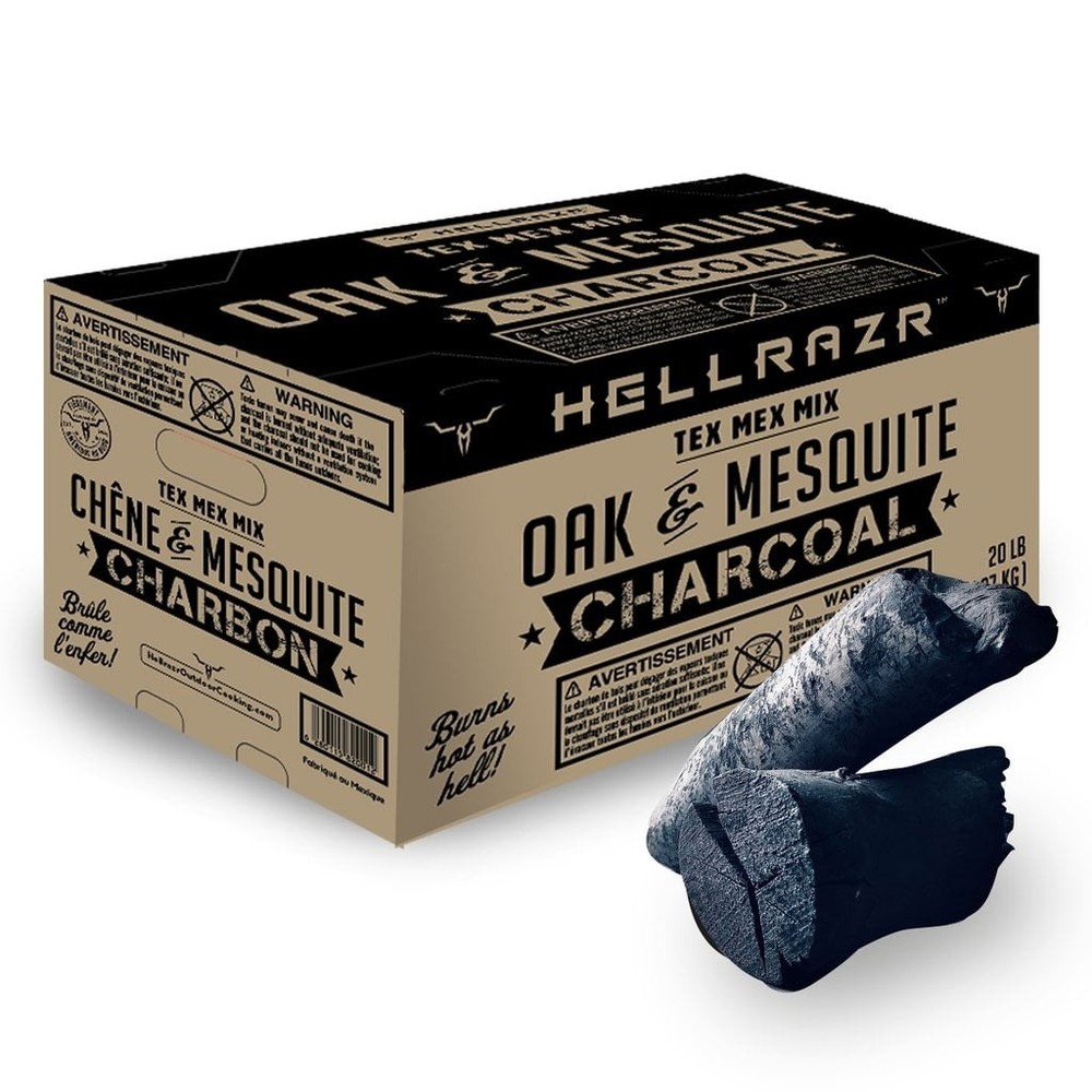 OPMOD HellRazr Tex Mex Mix O/Mesquite Charcoal, 20 lbs, Box, TEXMEX-C-BOX-20