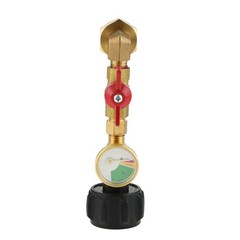 QCC1 Propane Refill Pressure Elbow Adapter 90 Degrees With ON-Off Control Valve