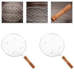 Wooden Handled Grill Mesh for Safe and Comfortable Cooking For Outdoors