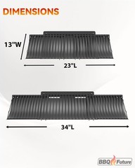 Adjustable Ash Pan 23″ to 34″ 2 Fire Hanger for Chargriller 1224-2929,