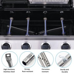 Grill Replacement Parts for 4 & 5 Burner Models, Heat Plates, Burners, Igniter &