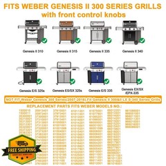 SafBbcue 18.75″ Cast Iron Grill Grates for Weber Genesis II E310