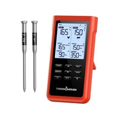 ThermoMaven 3000FT Smart Wireless Meat Thermometer, Sub-1G Long Range, 6 Red
